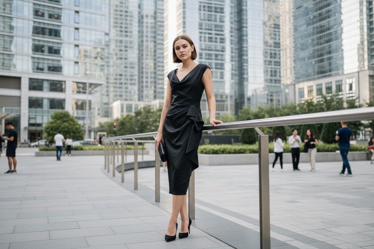 BLACK XSCAPE SLEEVELESS DRESS