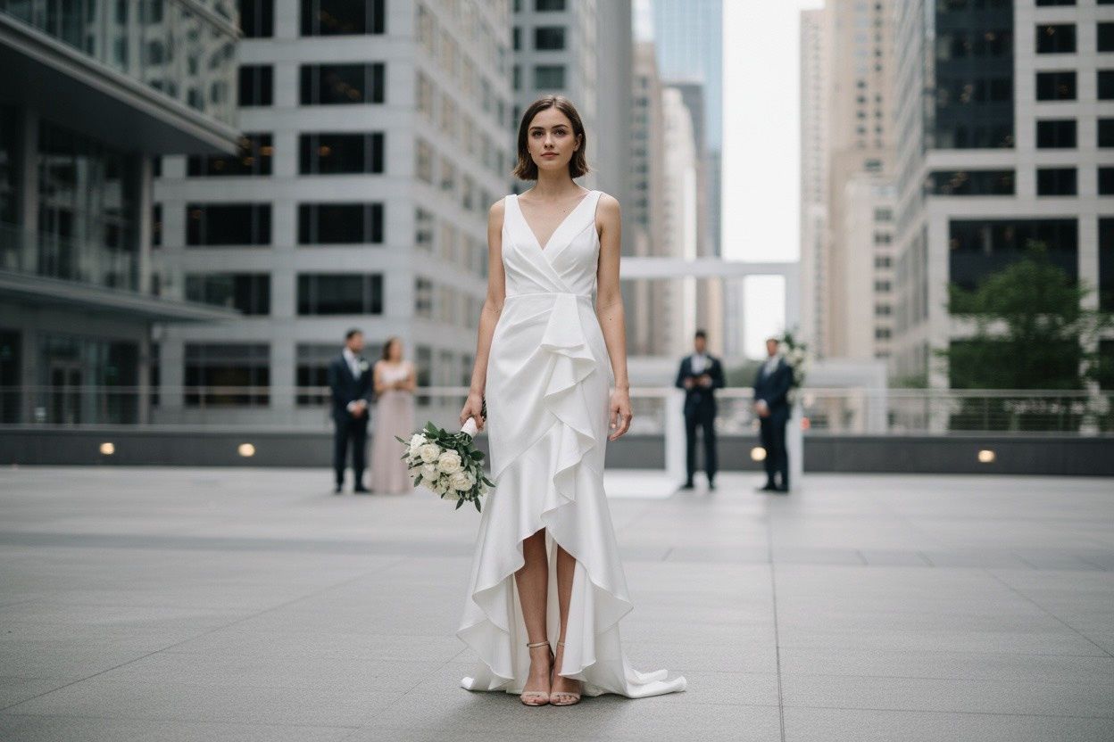 BETSY &amp; ADAM WHITE GOWN, Colour: WHITE, Size: 4P