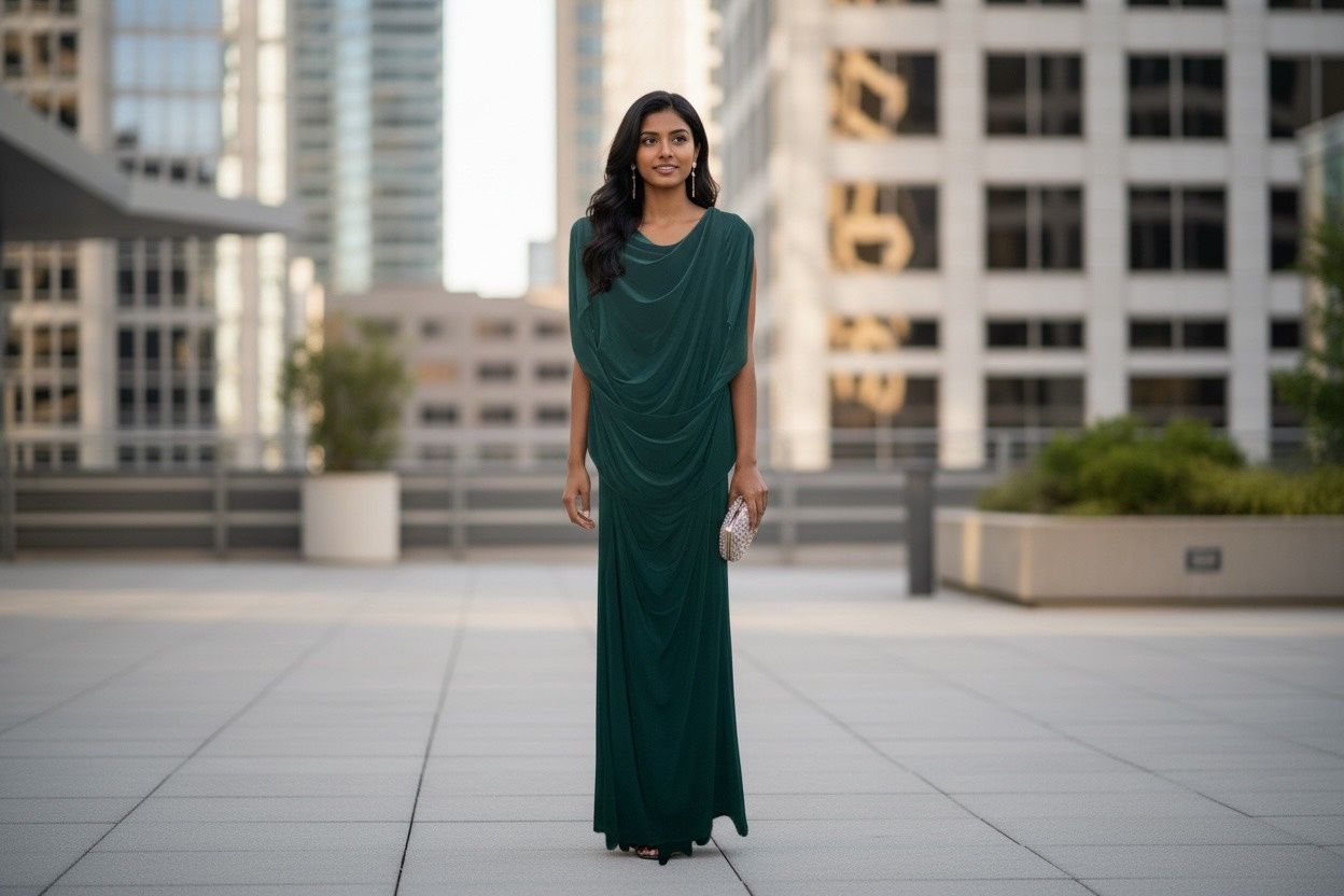 BETSY &amp; ADAM  GOWN, Colour: GREEN, Size: 10 P