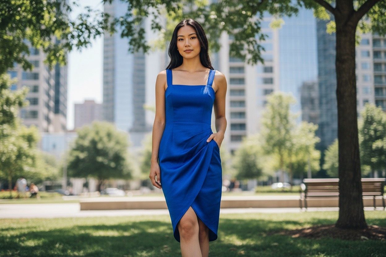 EMERALD SUNDAE COBALT DRESS, Colour: BLUE, Size: XXL