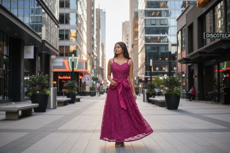 Women&#39;s Chiffon Ribbon Sweetheart A-Line Dress