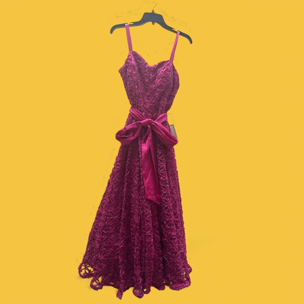 Women's Chiffon Ribbon Sweetheart A-Line Dress