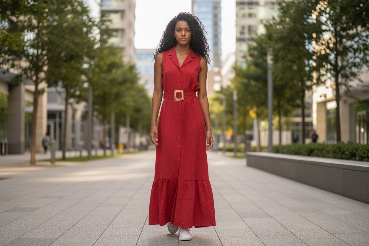 LONDON TIMES DRESS, Colour: ROSE RED, Size: M