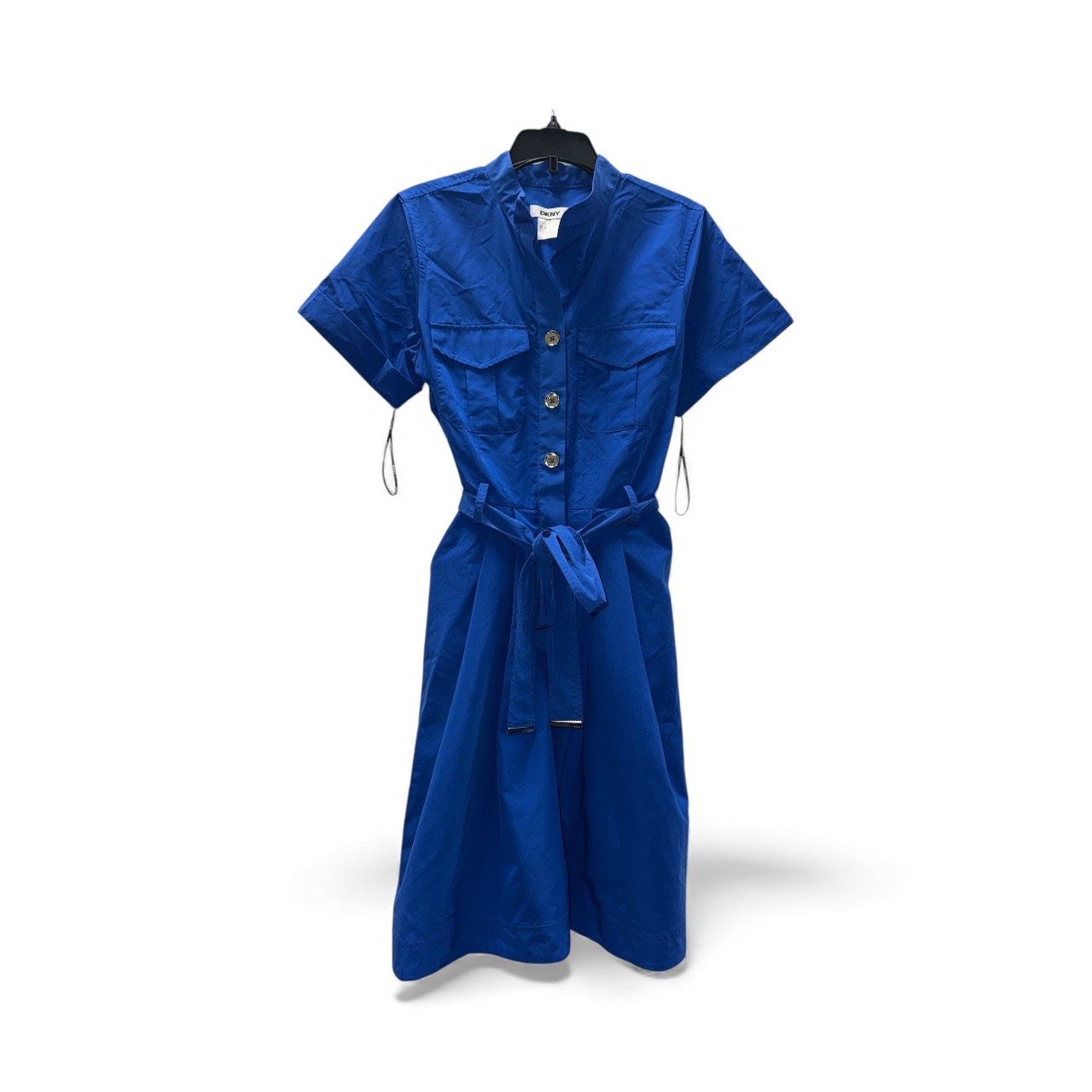 DKNY Short Sleeve Collar Neck Shirtdress Royal Blue