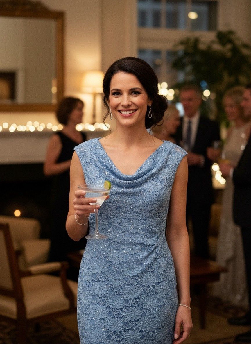 CONNECTED LACE SHEATH COCKTAIL DRESS