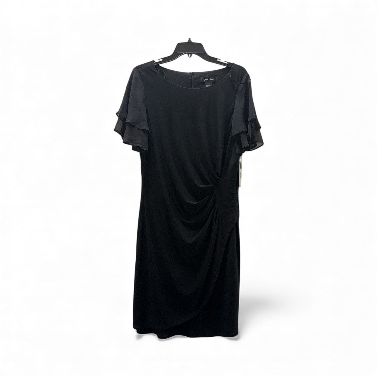 JESSICA HOWARD PETITE FLUTTER-SLEEVE KNEE LENGTH DRESS