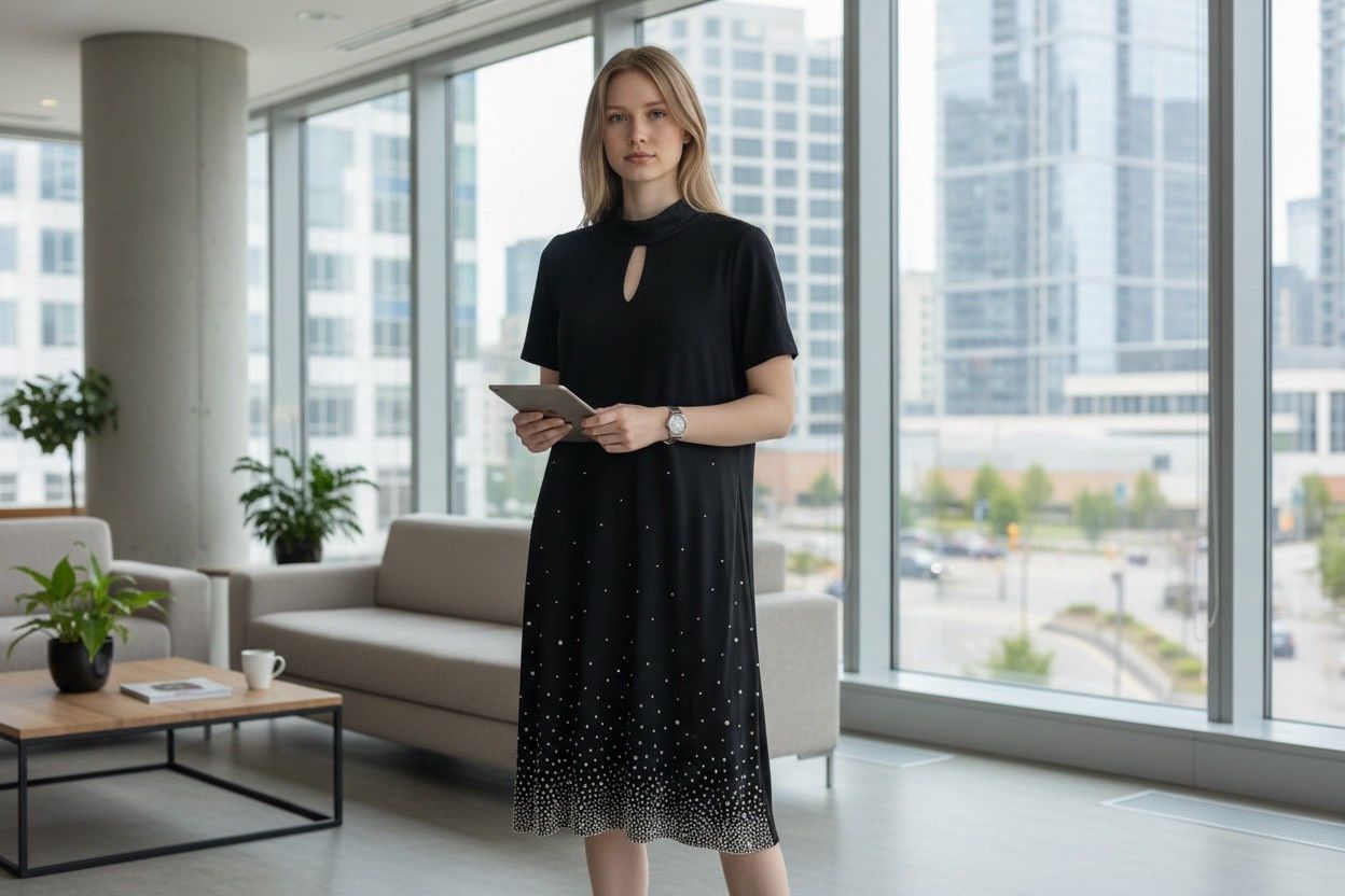 MSK KEYHOLE SHORT A LINE DRESS PM