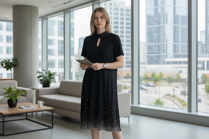 MSK KEYHOLE SHORT A LINE DRESS PM