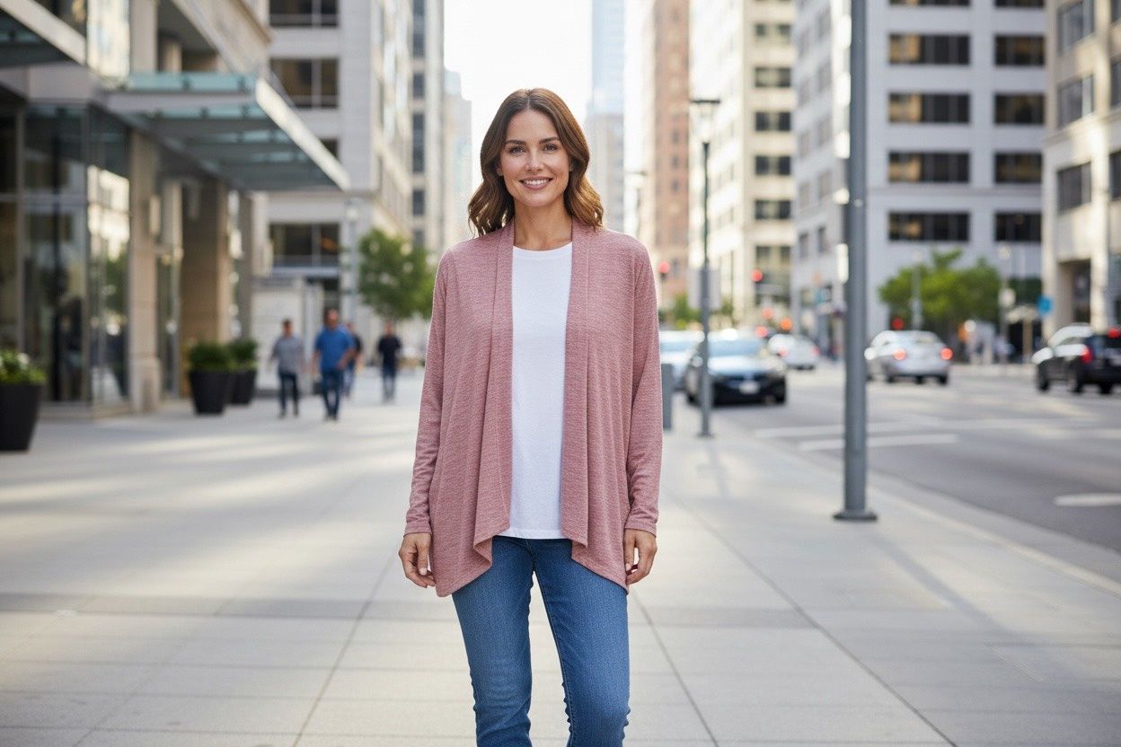 KASPER LONG SLEEVE SHEER CARDIGAN, Colour: TEAROSE, Size: L