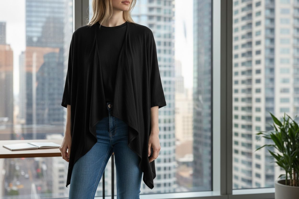 CONNECTED APPAREL COVERUPS CARDIGAN, Colour: BLACK, Size: PL