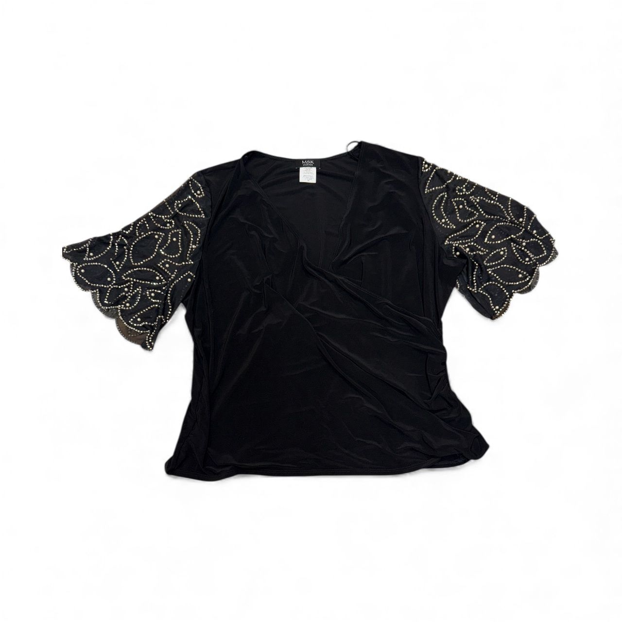 MSK SURPLICE TOP BEADED SLEEVES