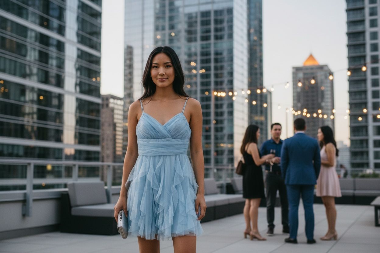 PEAR CULTURE GLITTER-MESH PETAL FIT FLARE DRESS