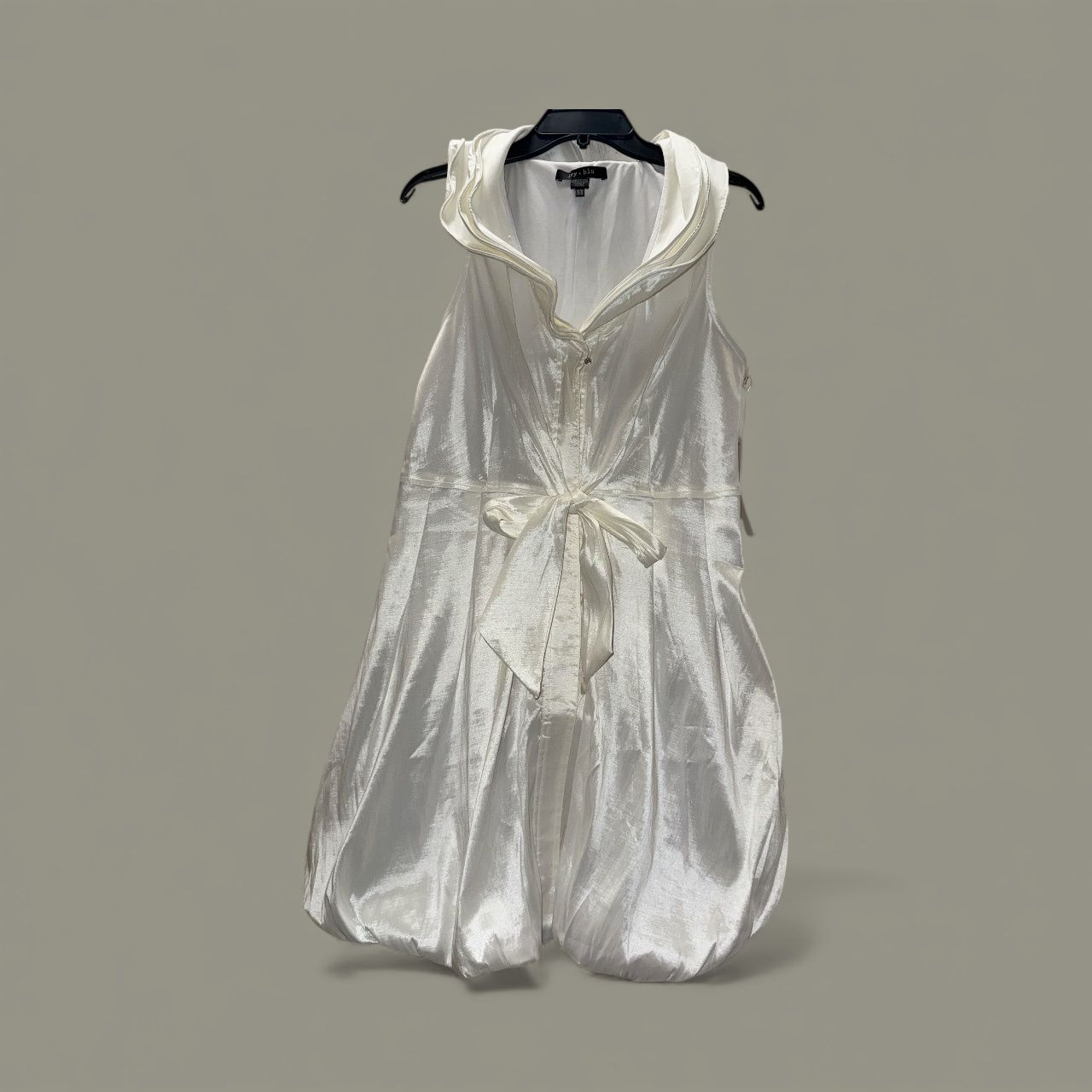 IVY + BLUE TRIPLE COLLAR TIE FRONT SLEEVELESS DRESS