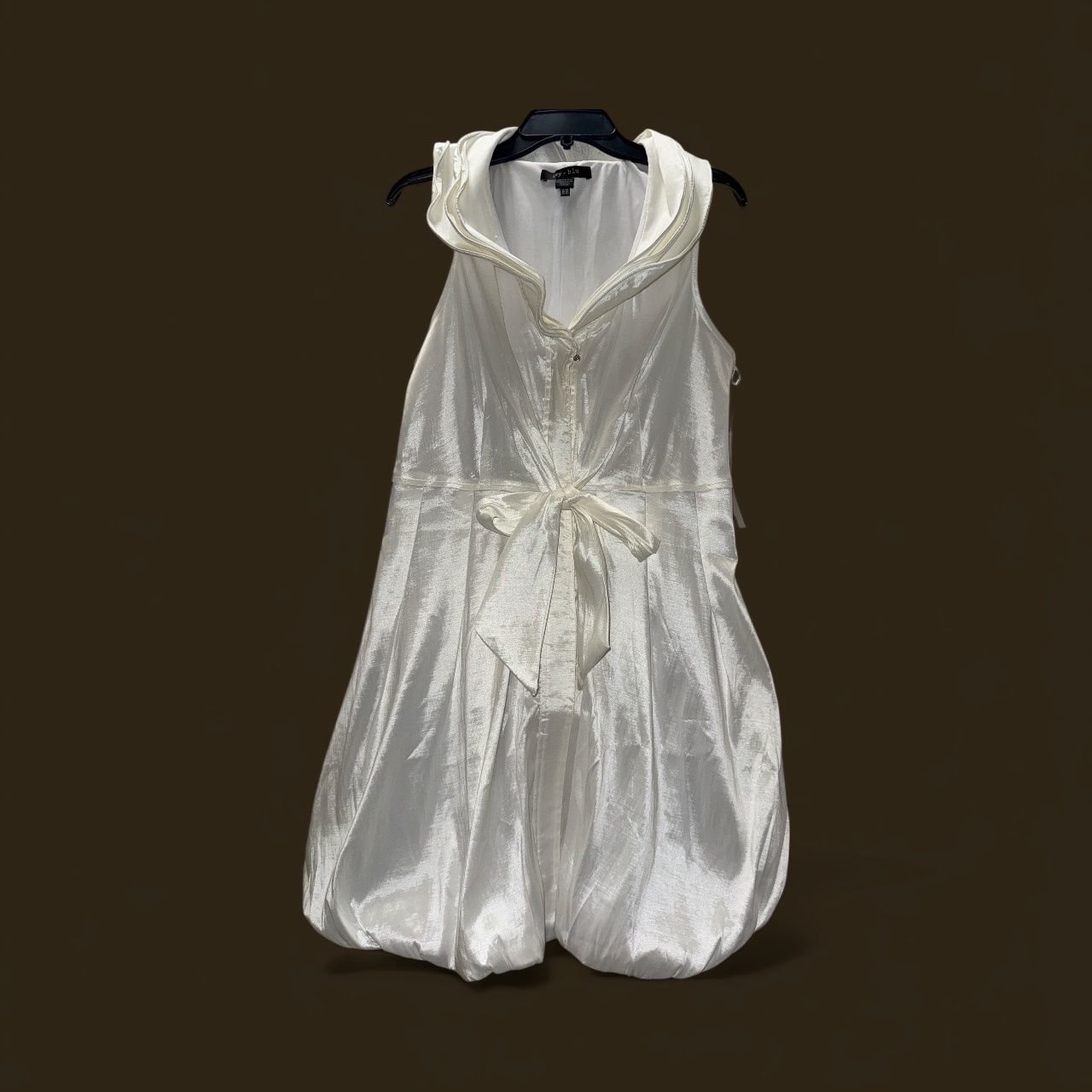 IVY + BLUE TRIPLE COLLAR TIE FRONT SLEEVELESS DRESS