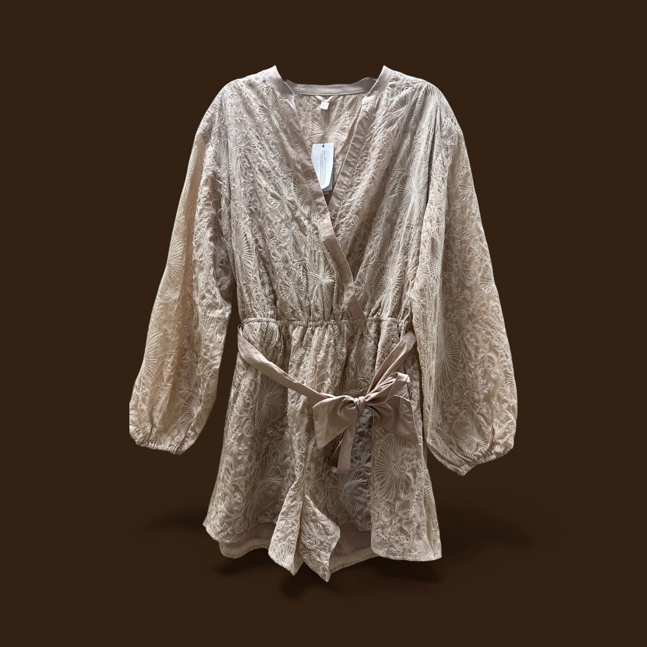 GUESS LS MICHELA EMBROIDERED ROMPER