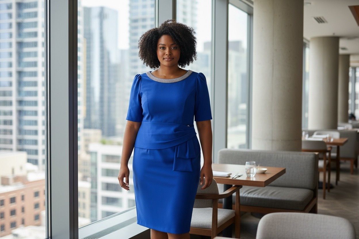 ALEX EVENINGS EMBELLISHED WORK SHEATH DRESS