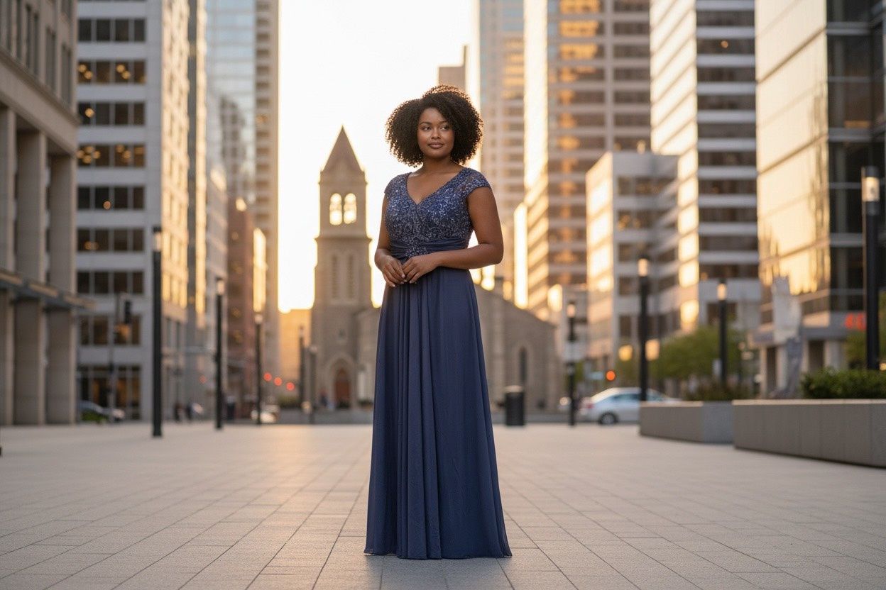 ALEX EVENINGS Petite Paula Surplice Neckline A-Line Dress Petite Surplice Neckline A-Line Dress with Pleated Waist and Scallop