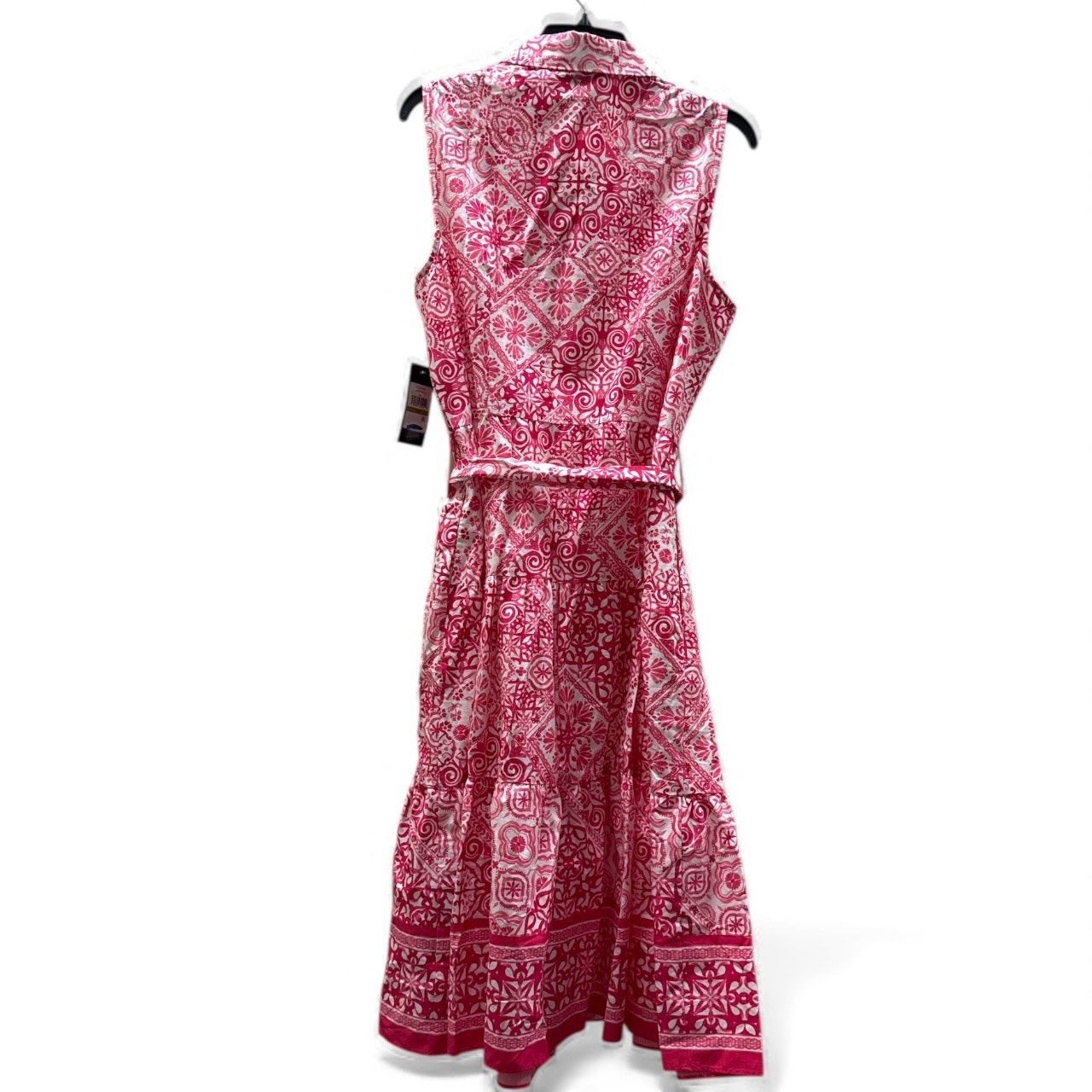 JESSICA HOWARD PETITE PRINTED TIE WAIST SLEEVELESS MIDI DRESS