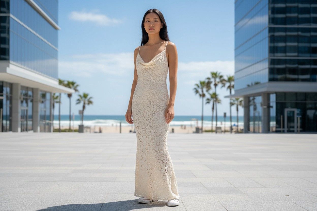 BARDOT ADONI CROCHET DRESS MIDI DRESS