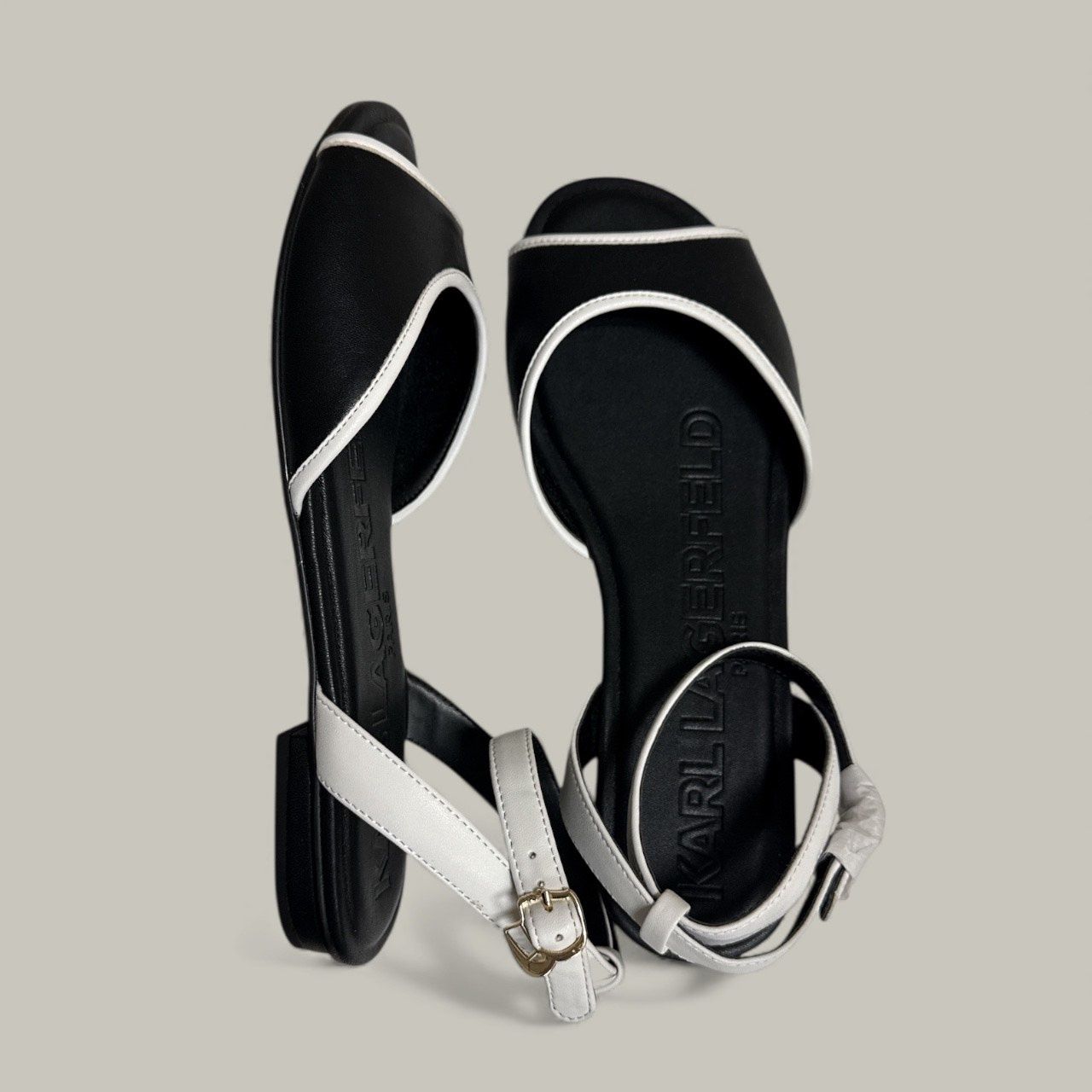KARL LAGERFELD CABRIA ANKLE TRAP FLAT SANDAL