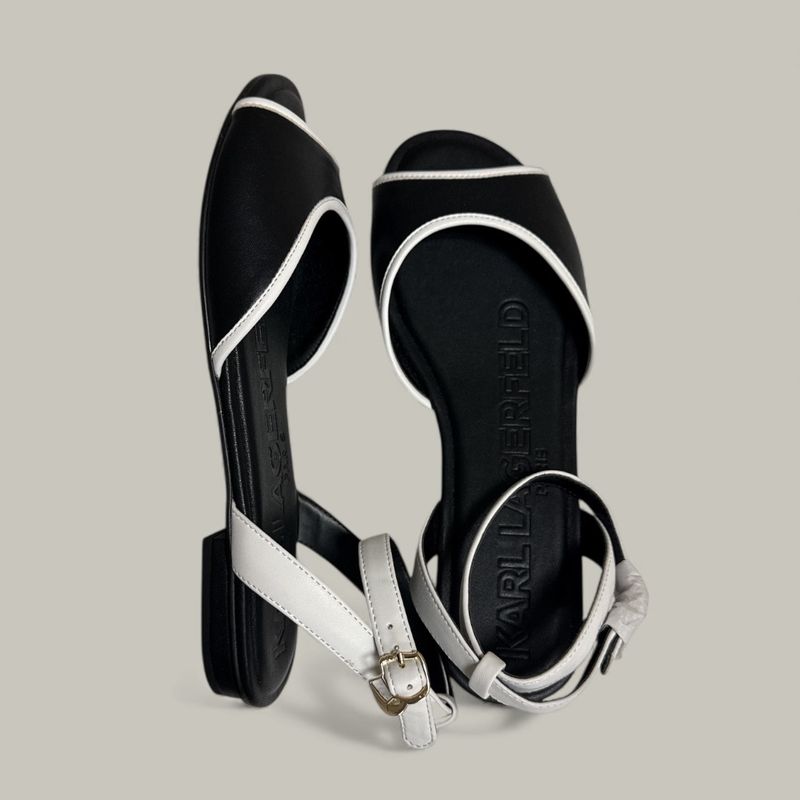 KARL LAGERFELD CABRIA ANKLE TRAP FLAT SANDAL