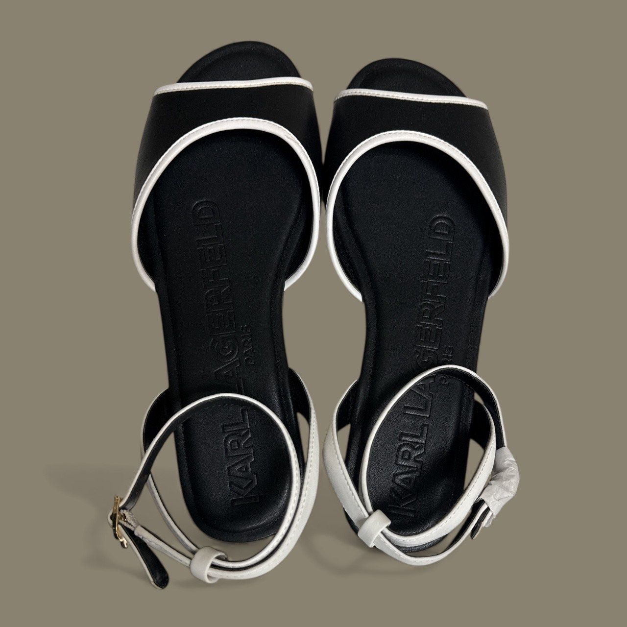 KARL LAGERFELD CABRIA ANKLE TRAP FLAT SANDAL