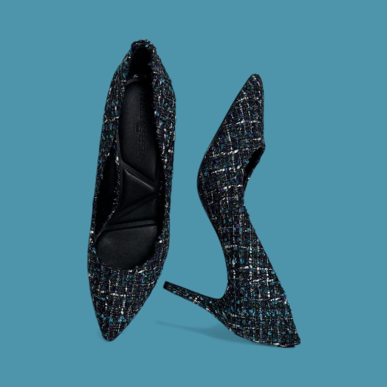 KARL LAGERFELD ROYALE POINTED TOE PUMP