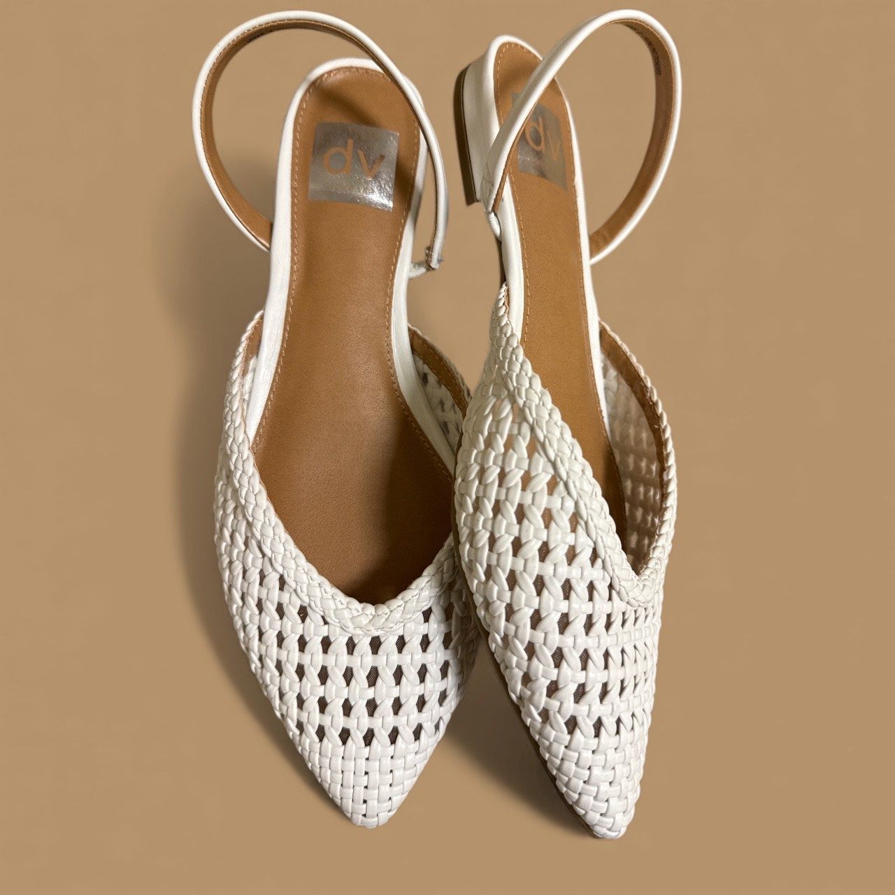 DOLCE VITA WOVEN SLINGBACK POINTED TOE FLATS