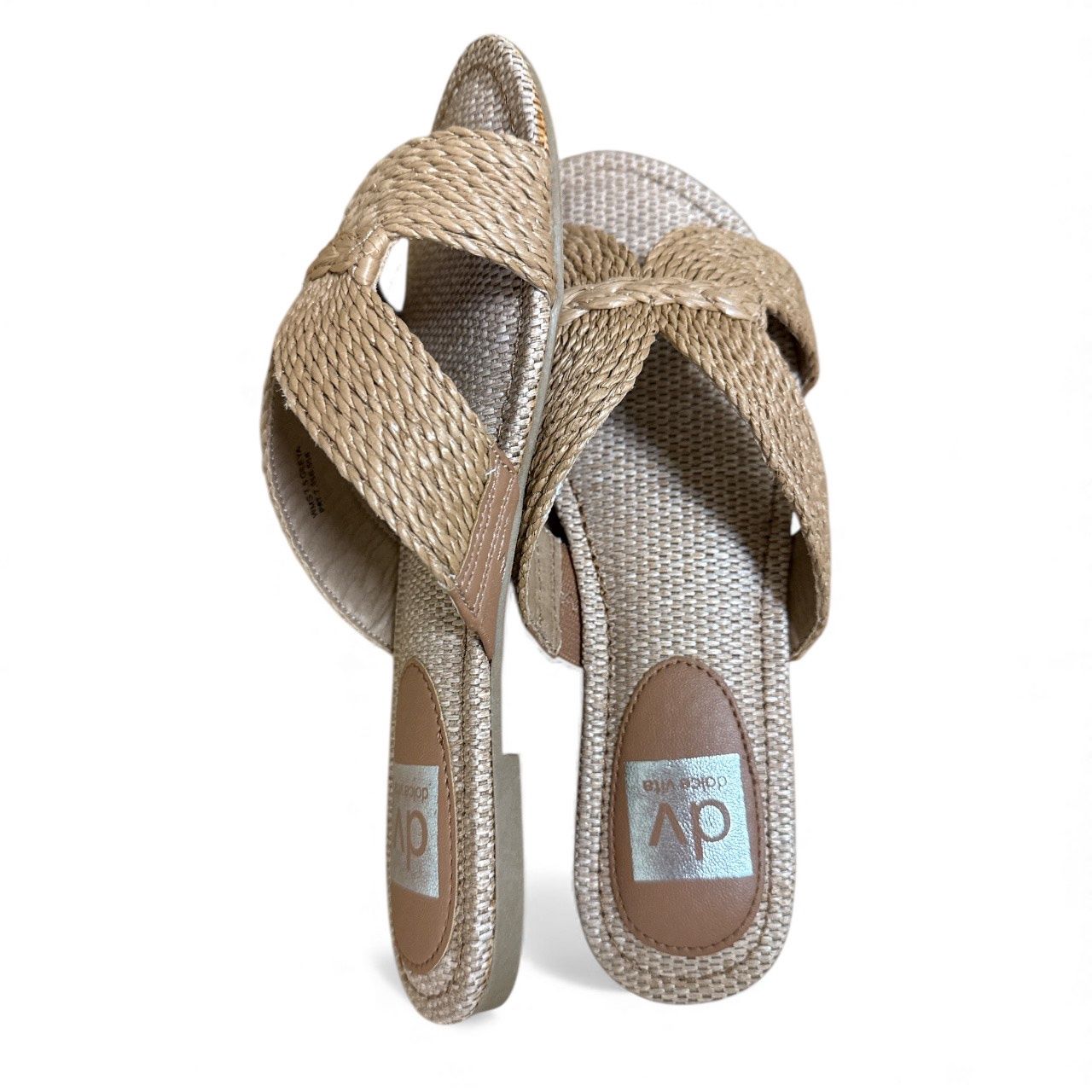 DOLCE VITA GEEYA SCRISS CROSS ANDAL, Colour: NATURAL RAFFIA, Size: 7.5