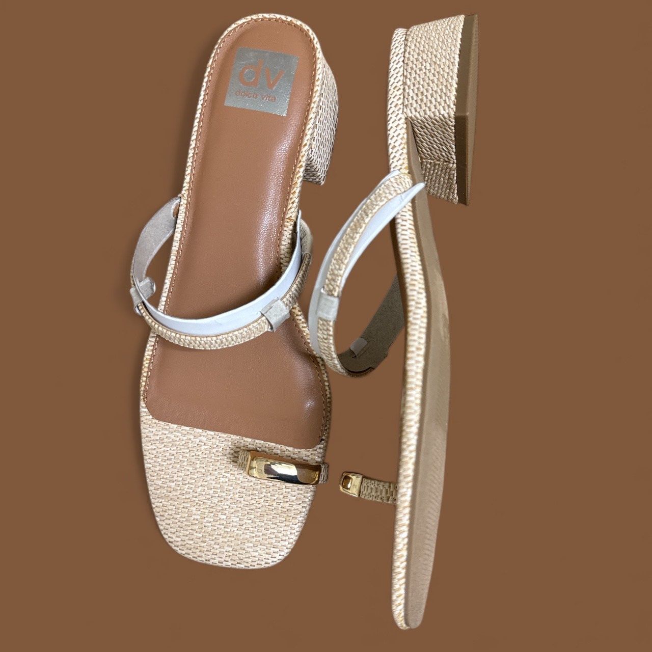 DOLCE VITA NARRA HEELED SANDAL, Colour: RAFFIA, Size: 10