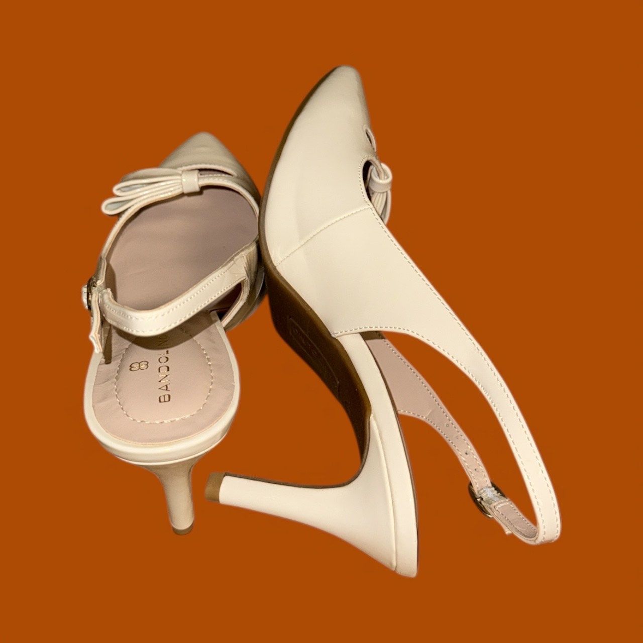 BANDOLINO GELLI BOW SLINGBACK PUMP, Colour: IVORY, Size: 8 M