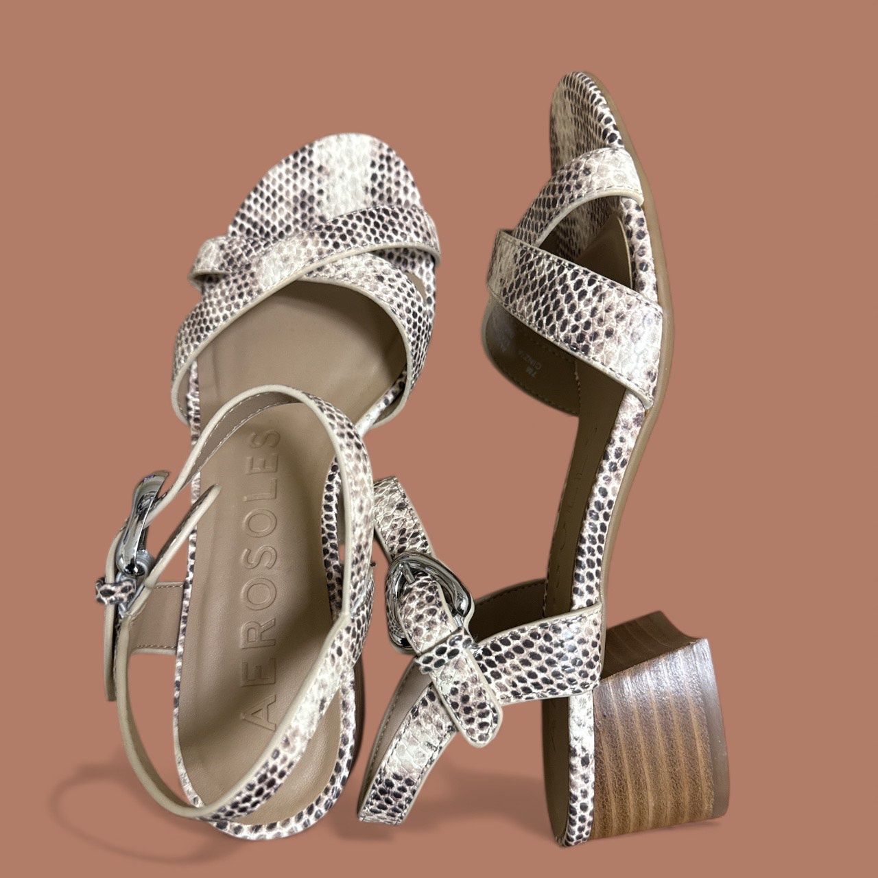 AEROSOLES  CINZIA ROUND TOE DRESS SANDAL, Colour: NATURAL CORK, Size: 7 M