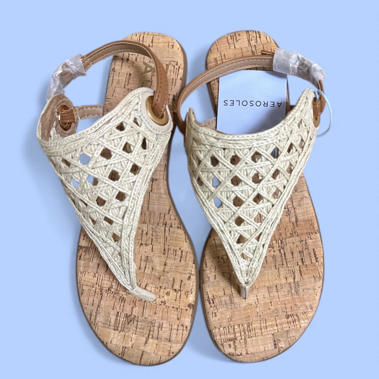 AEROSOLES CONCLUSION SANDAL, Colour: CREAM BROWN, Size: 7.5 M