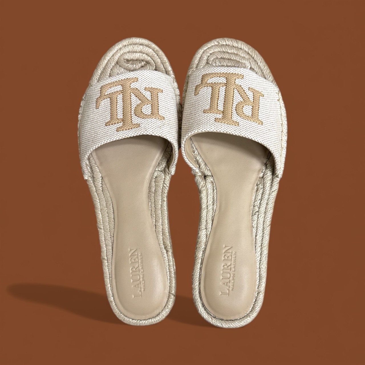 RALPH LAUREN POLLY ESPADRILLE SLIDES