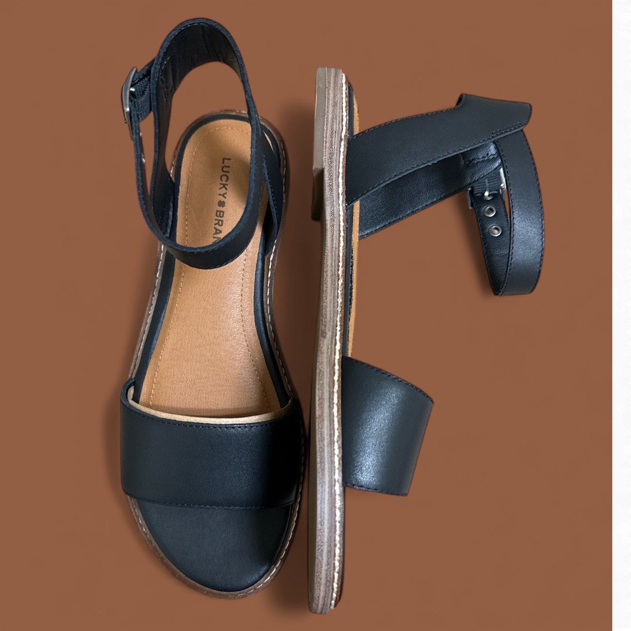 LUCKY BRAND KIMIYA ANKLE STRAP FLAT