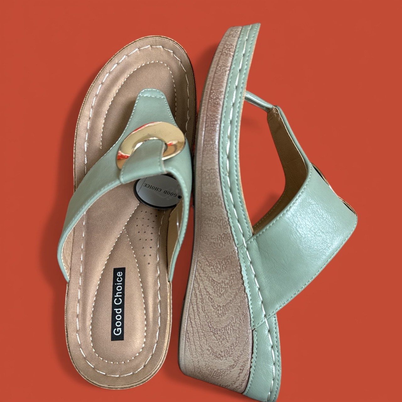 GOOD CHOICE LOW WEDGE THONG SANDAL