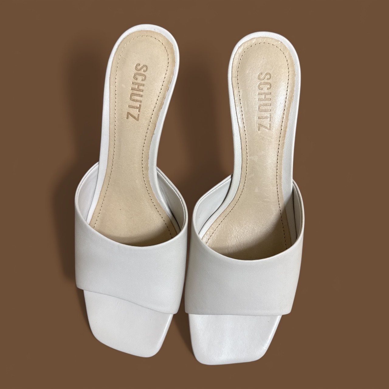 SHUTZ DETHALIA METALLIC STILETTO MULE SANDAL