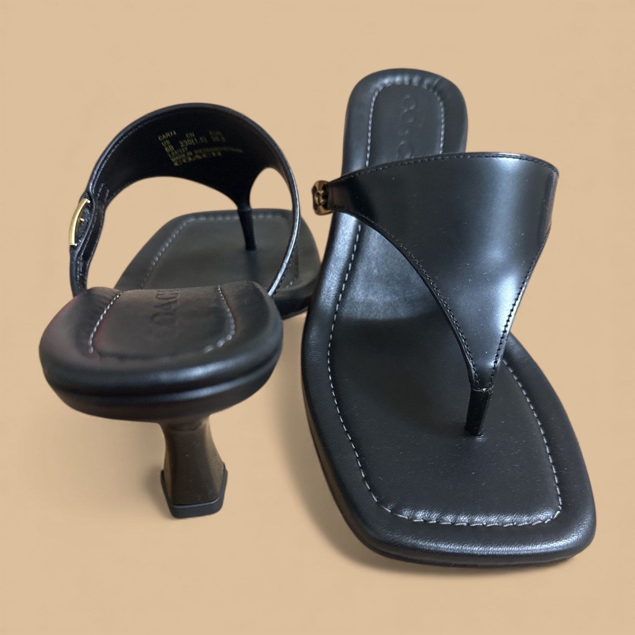 COACH HERITAGE KITTEN HEEL THONG SANDAL