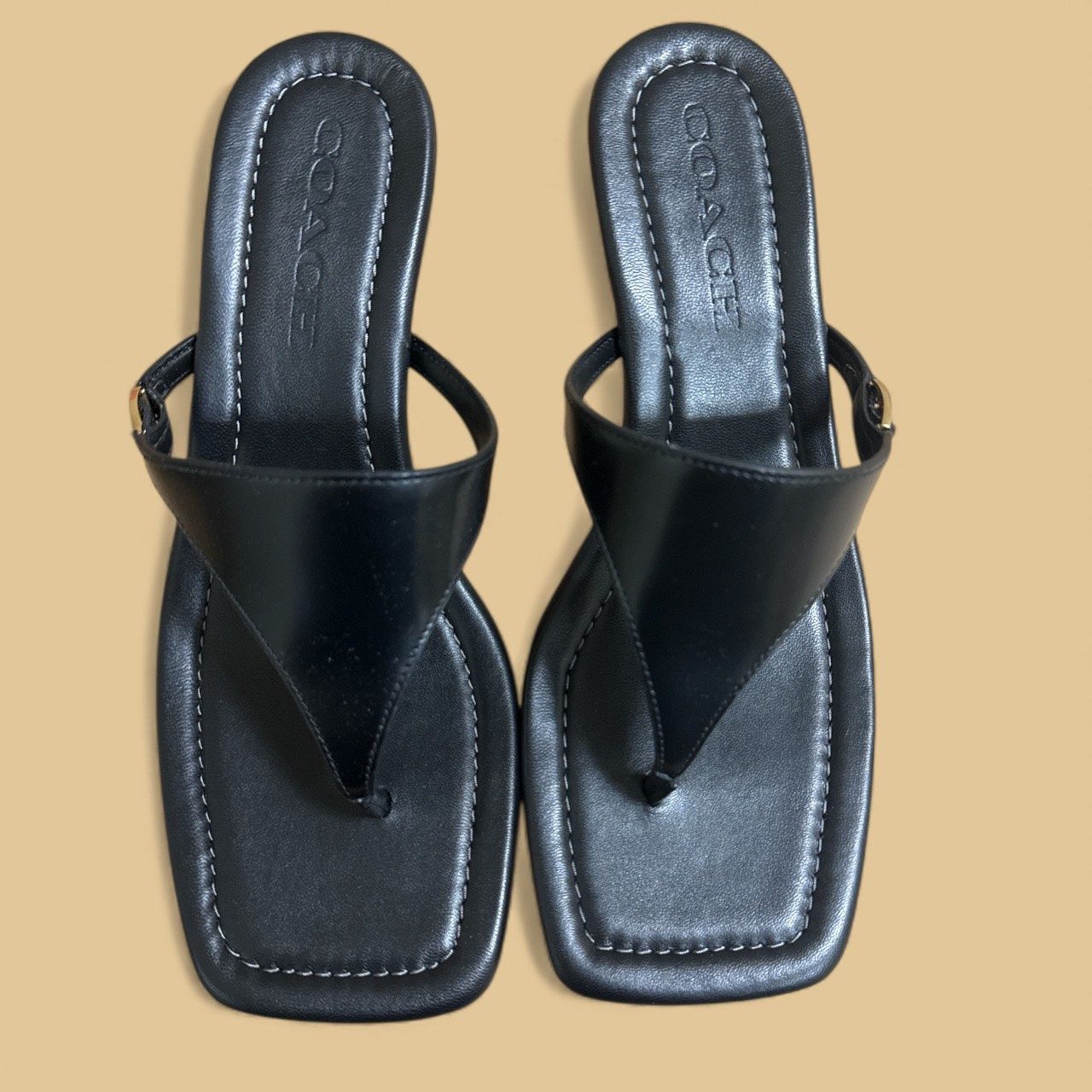 COACH HERITAGE KITTEN HEEL THONG SANDAL