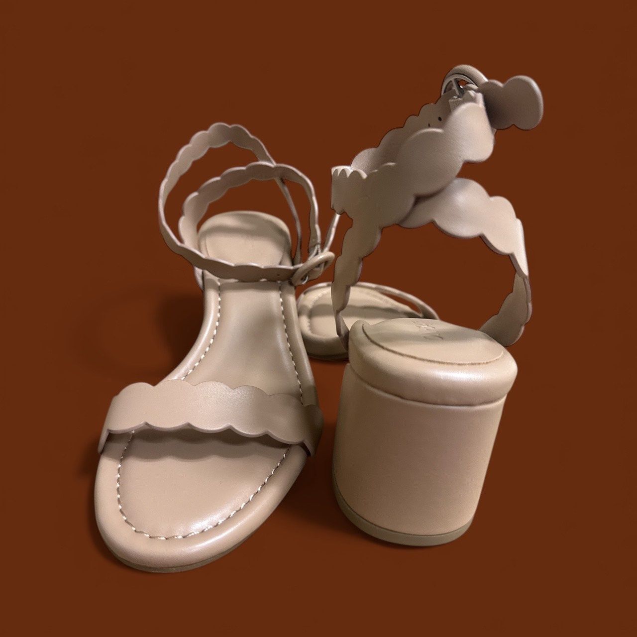 ON 34TH PATHINA  SCALLOPED BLOCK HEEL SANDAL