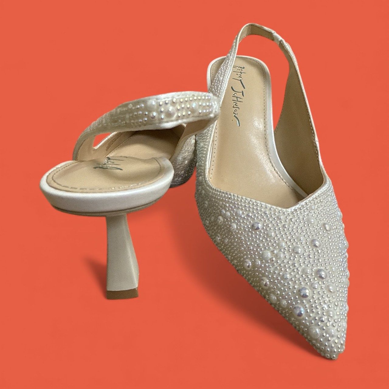 BETSEY JOHNSON CLARK RHINESTONE SLINGBACK PUMPS