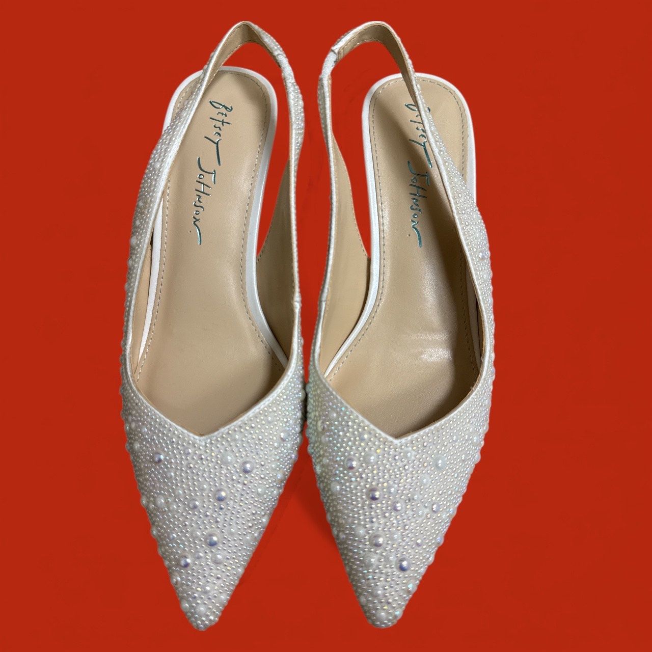 BETSEY JOHNSON CLARK RHINESTONE SLINGBACK PUMPS