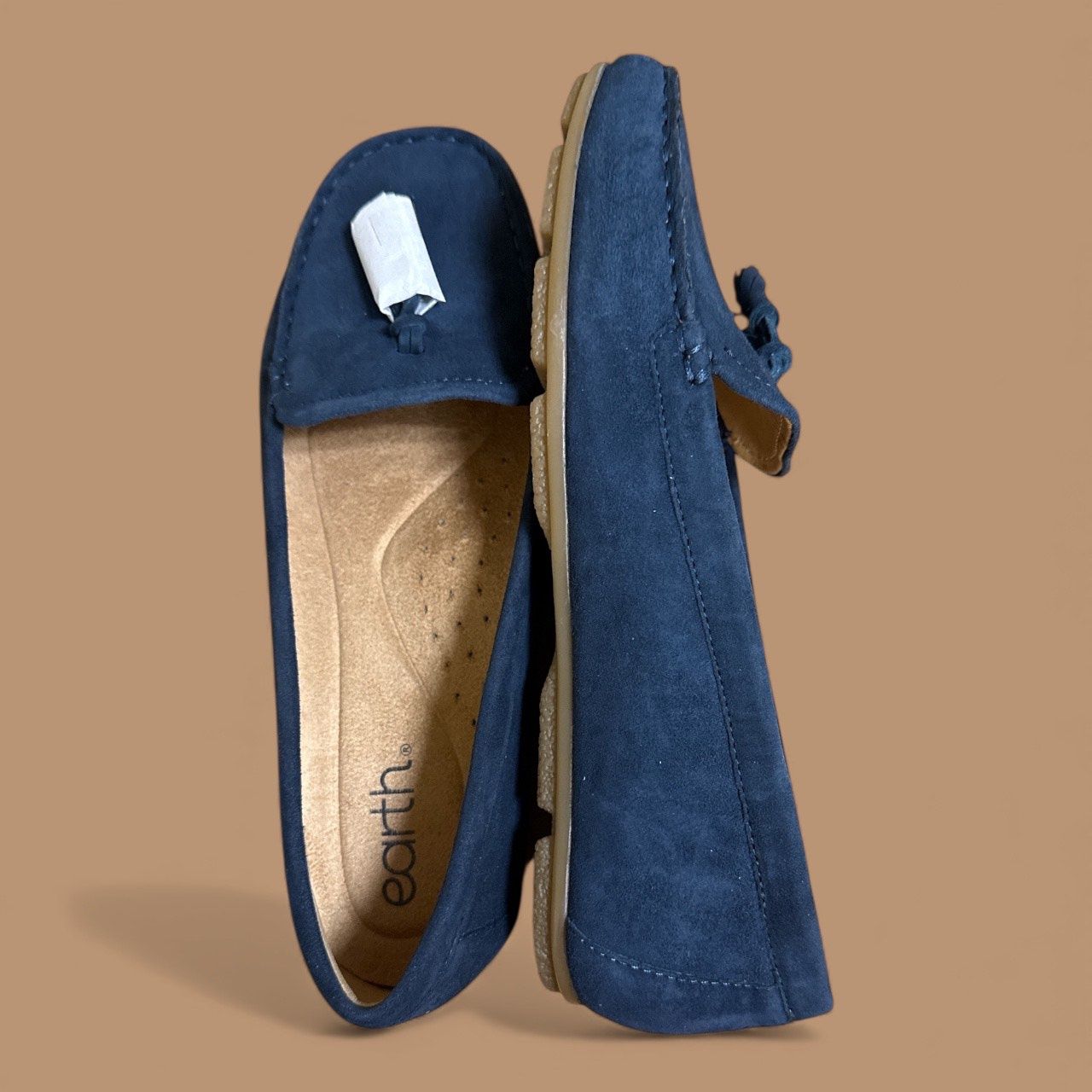 EARTH RAQUEL TASSEL SLIP ON LOAFER, Colour: DARK BLUE, Size: 7.5 M