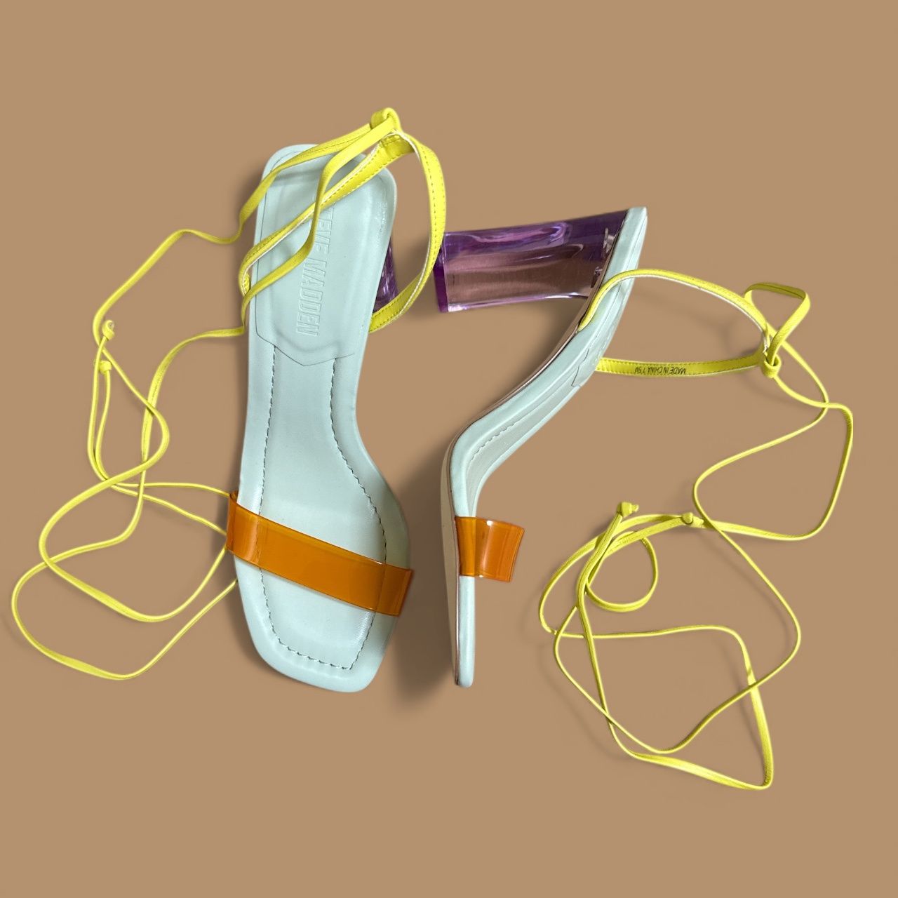 STEVE MADDEN ELVY ANKLE WRAP DRESS SANDAL, Colour: MULTI, Size: 7.5