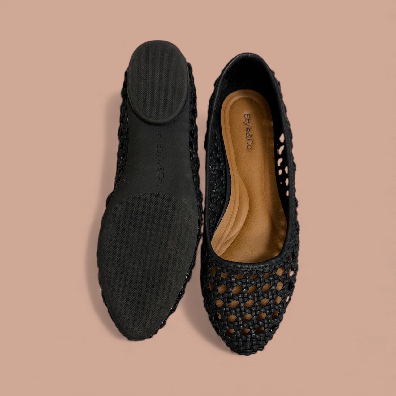 STYLE &amp; CO TESSS FLAT WOVEN, Colour: BLACK, Size: 9 M