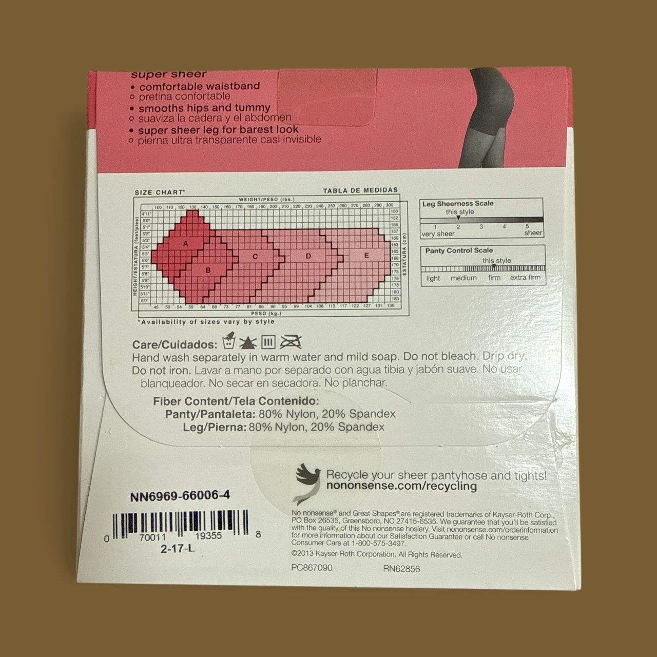 SIZE D NONSENSE MIDNIGHT SHEER TOE PANTYHOSE