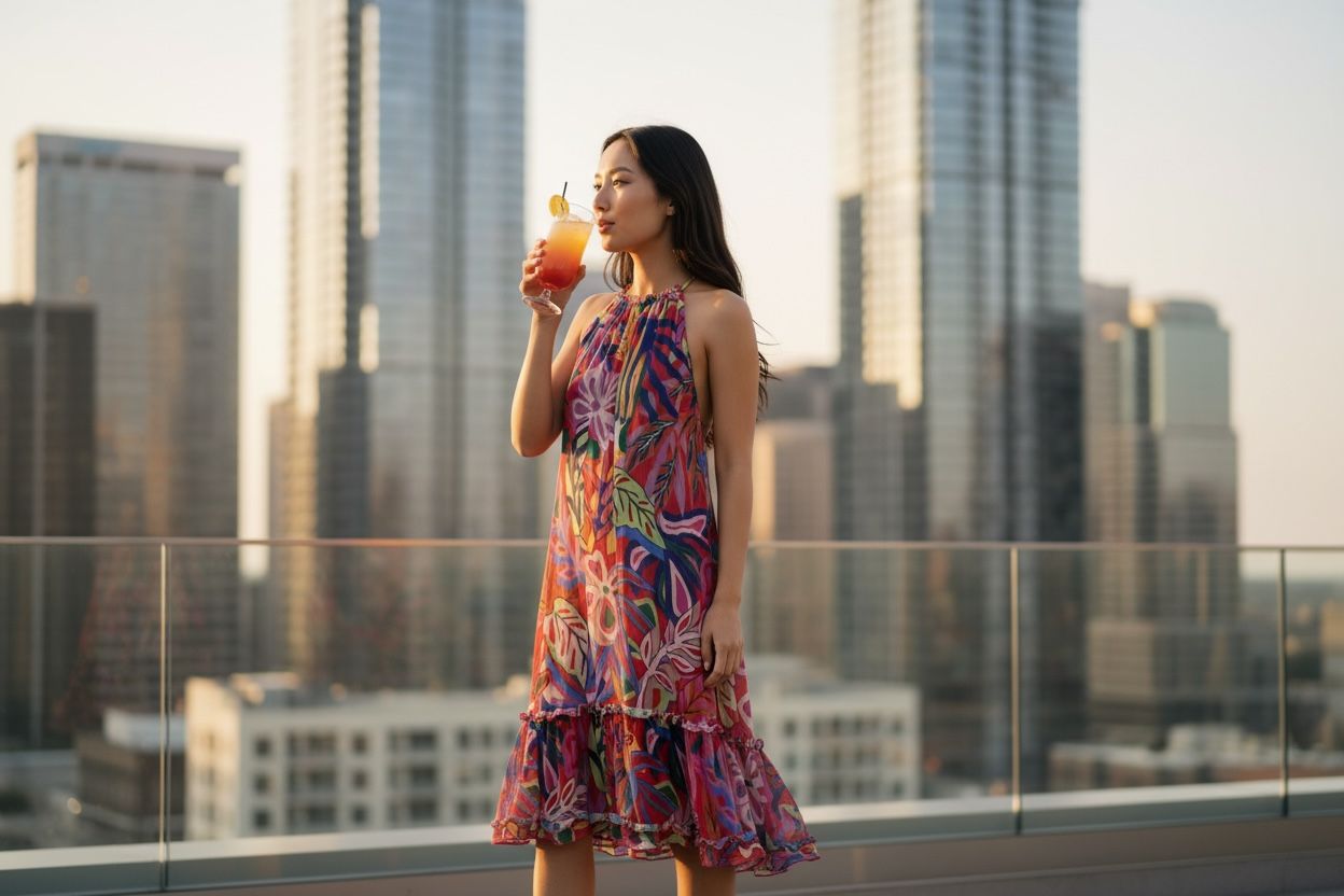 SIGNATURE BY ROBBIE BEE CHIFFON DRESS, Colour: RED MULTI, Size: PM