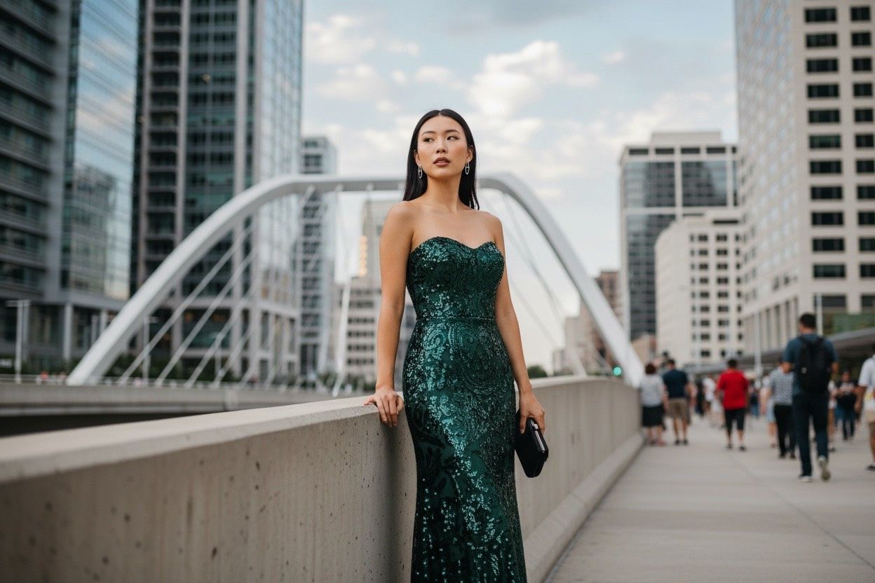 CRYSTAL DOLL JUNIOR SEQUINED LACE UP BACK GOWN, Colour: GREEN, Size: 11