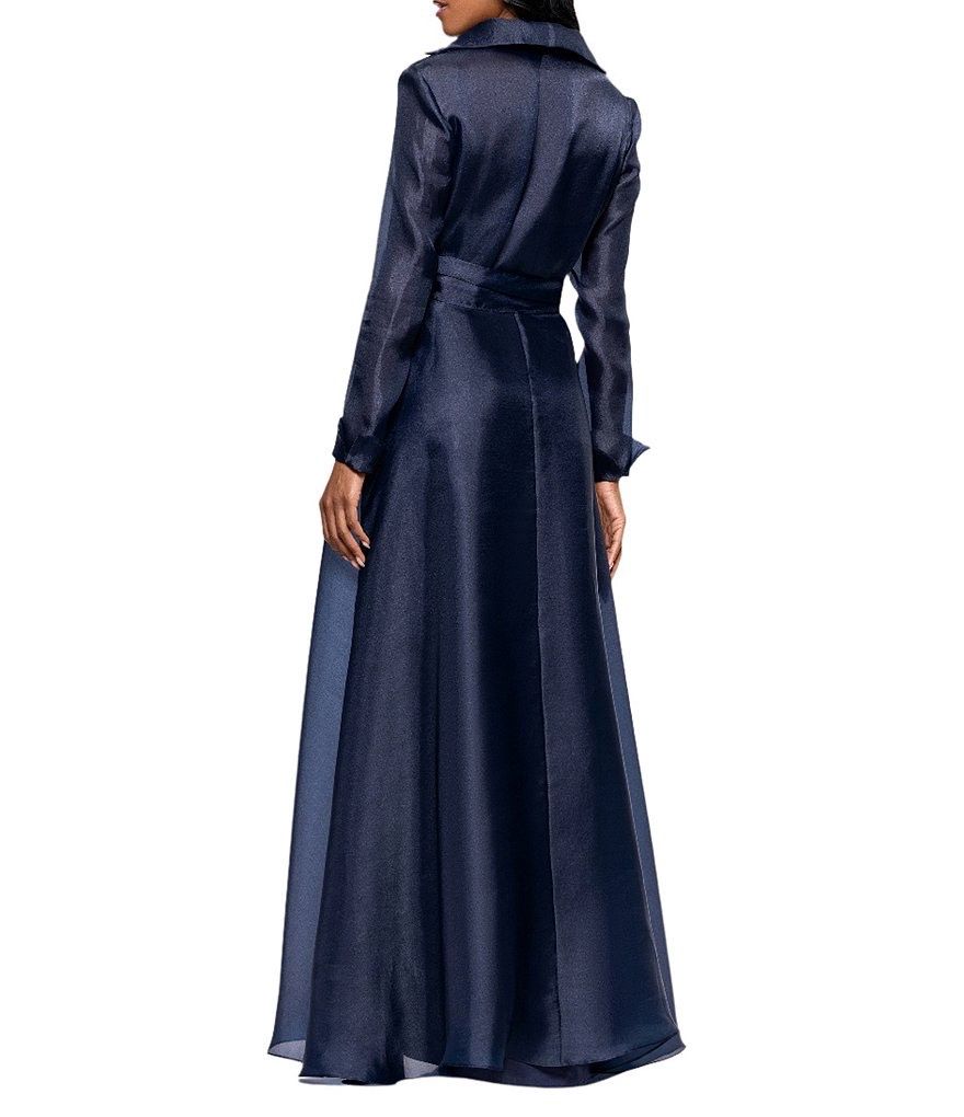 BETSY &amp; ADAM COLLARED FIT AND FLARE 2 PCS GOWN