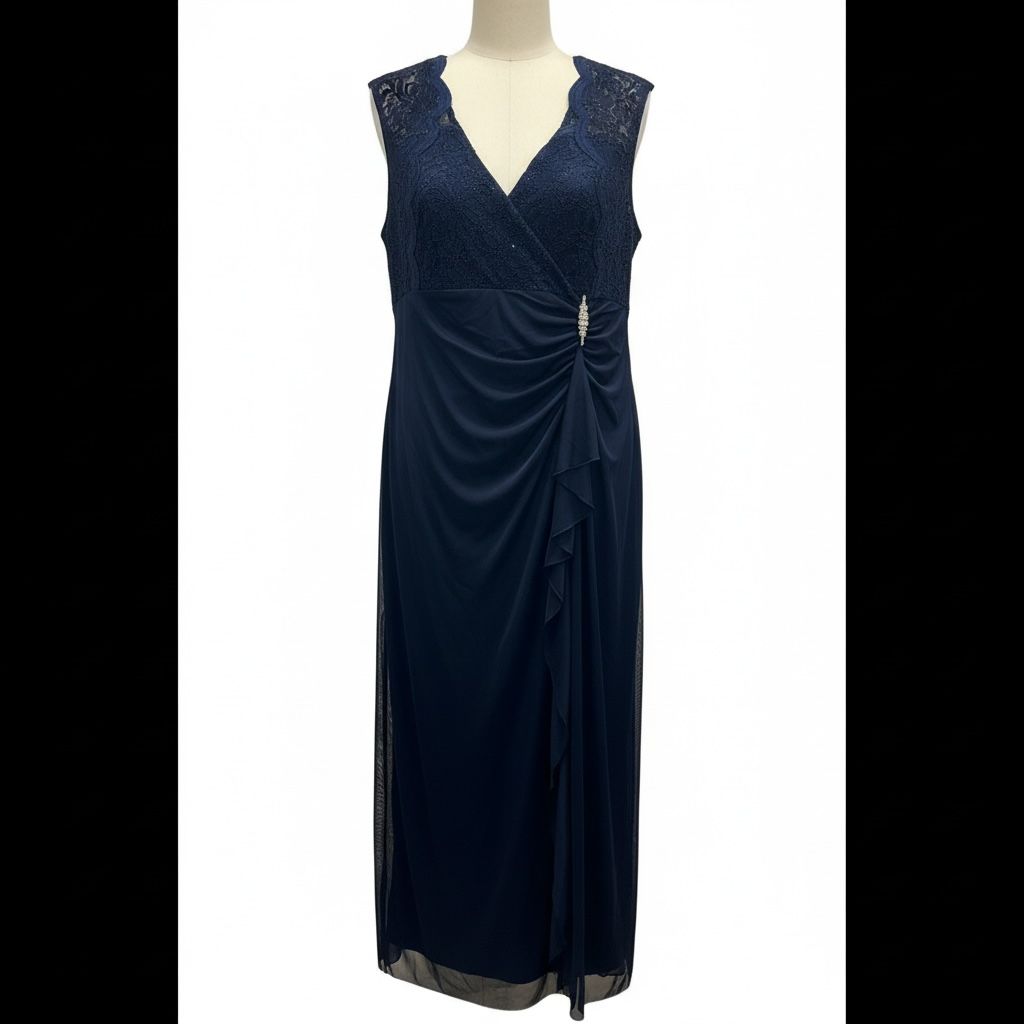 CONNECTED LACE COLUMN GOWN